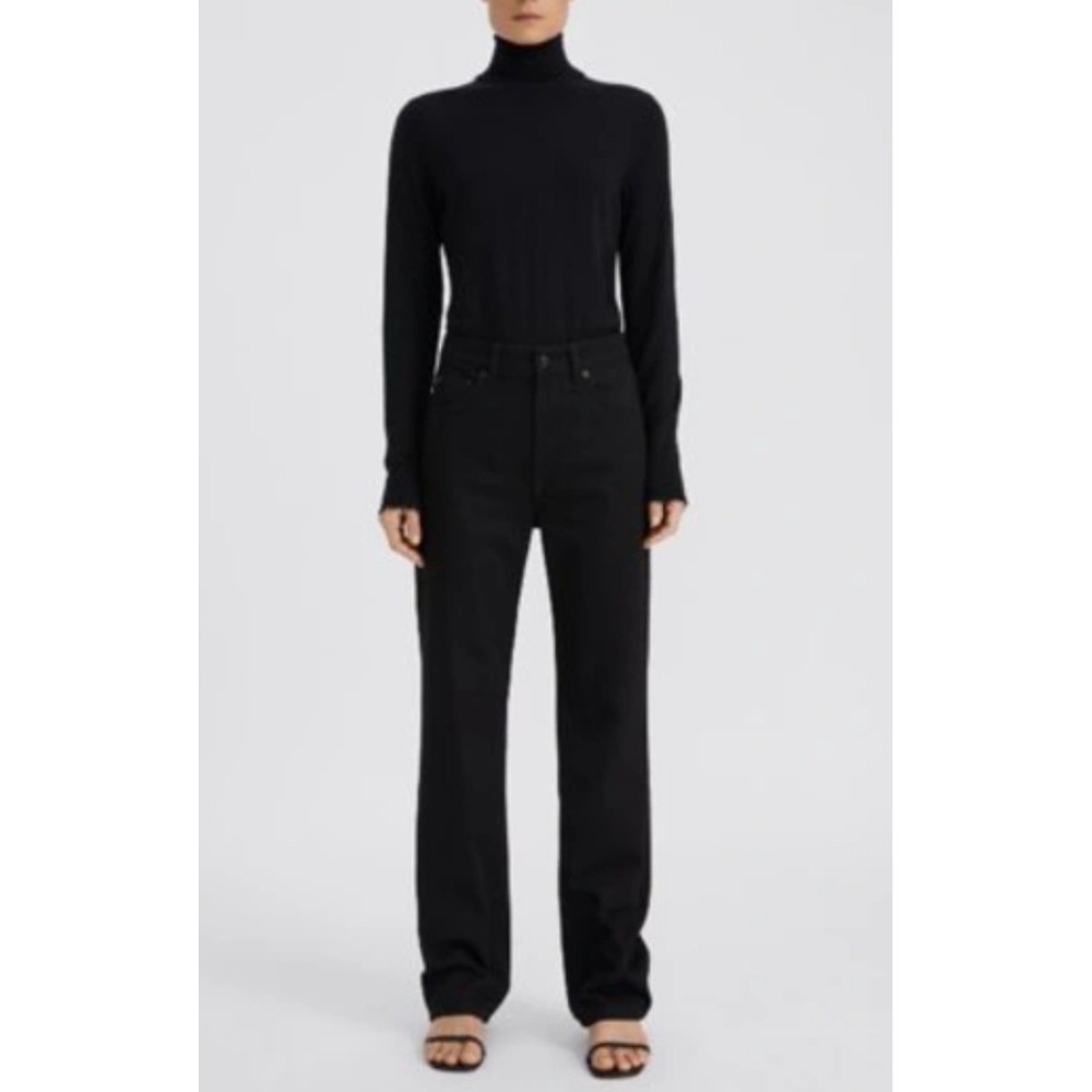 Filippa K Eliza Jeans Black High Waisted Straight Leg Cotton Denim Size 38 (28")